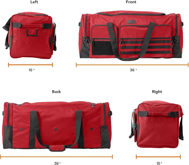 Fitdom 130L 36" Heavy Duty Extra Large Sports Gym Equipment Travel Duffle Bag W/Adjustable Shoulder Strap & 7 Compartments. Perfect for Soccer Baseball Basketball Hockey Football, Team Coaches & More - Image 2